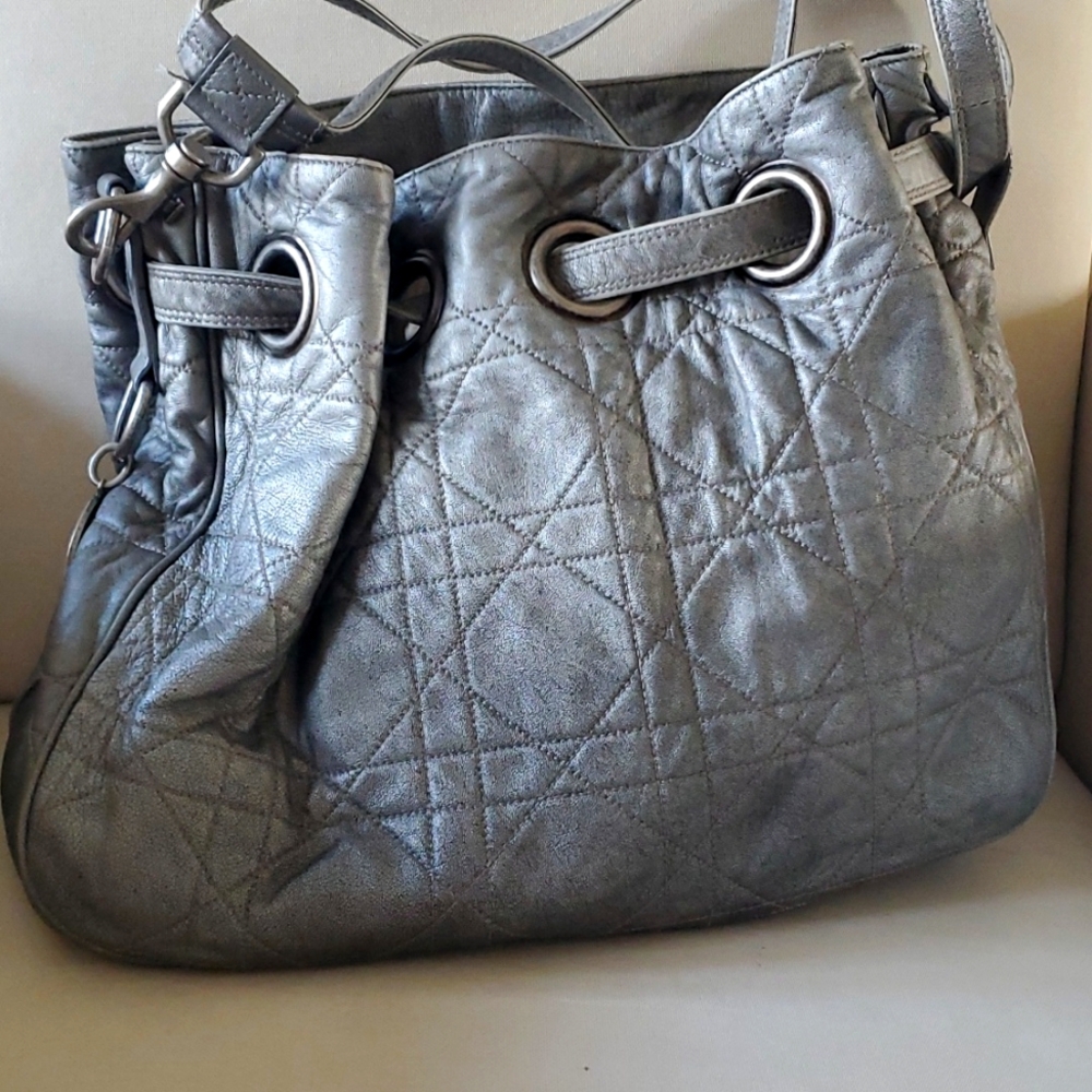 Christian Dior Gunmetal Bucket Bag